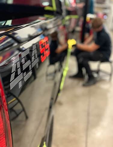 Car being detailed in Portland shop