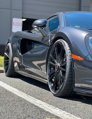 Side view of sports car