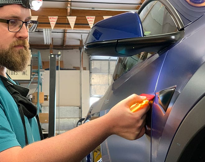 Paint Protection Film being applied by 503 Motoring